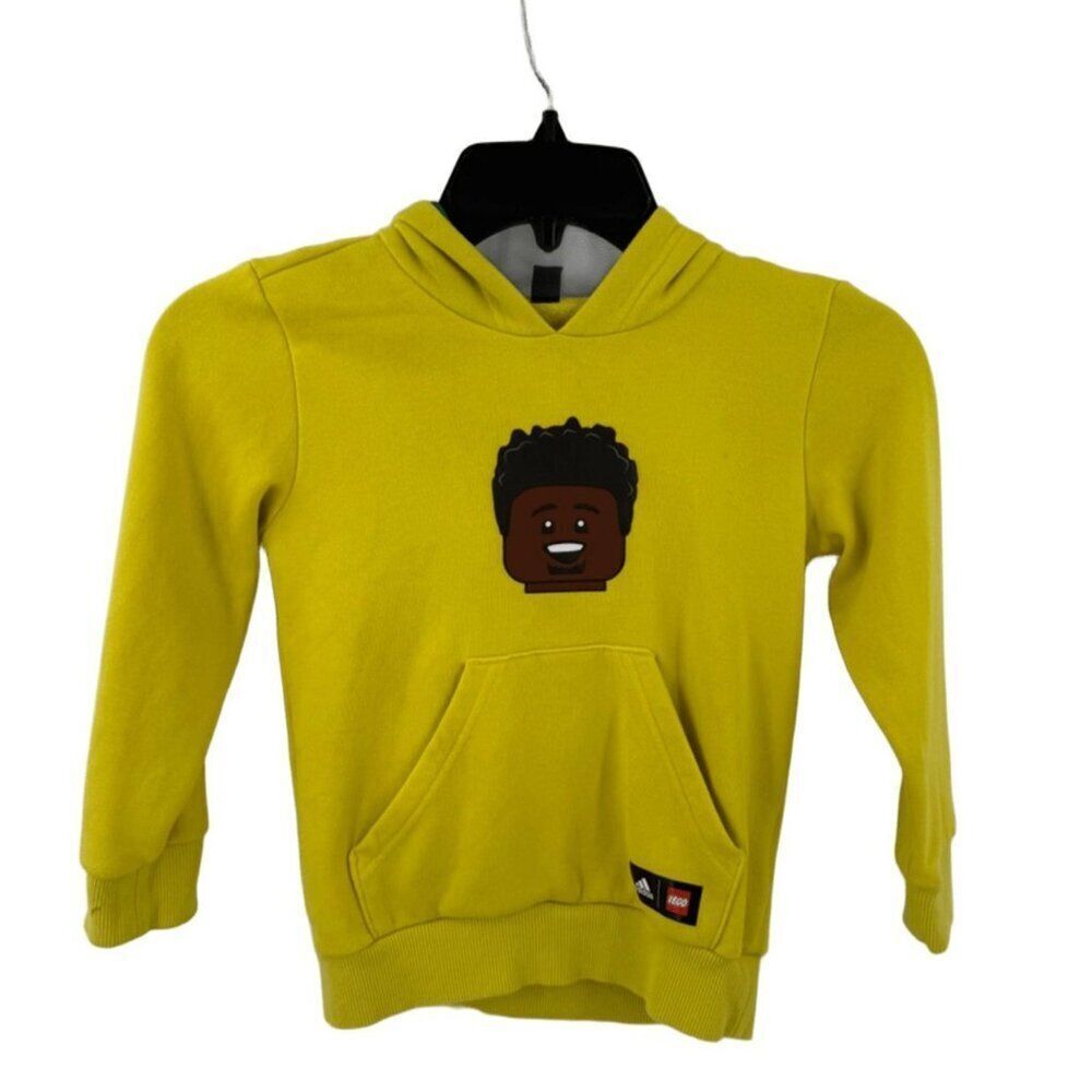 Adidas Lego Mini Fig Head Pullover Hoodie Sweatshirt Yellow Size 5